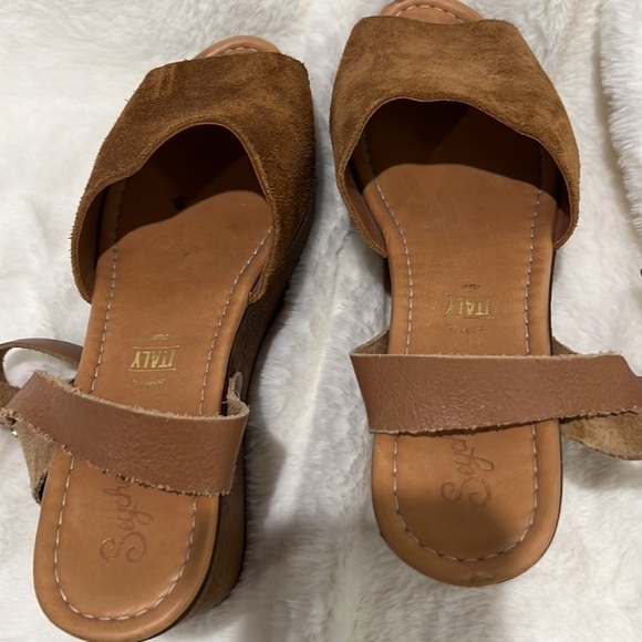 196. Seychelles leather and suede platform sandals size 8 - Picture 6 of 7